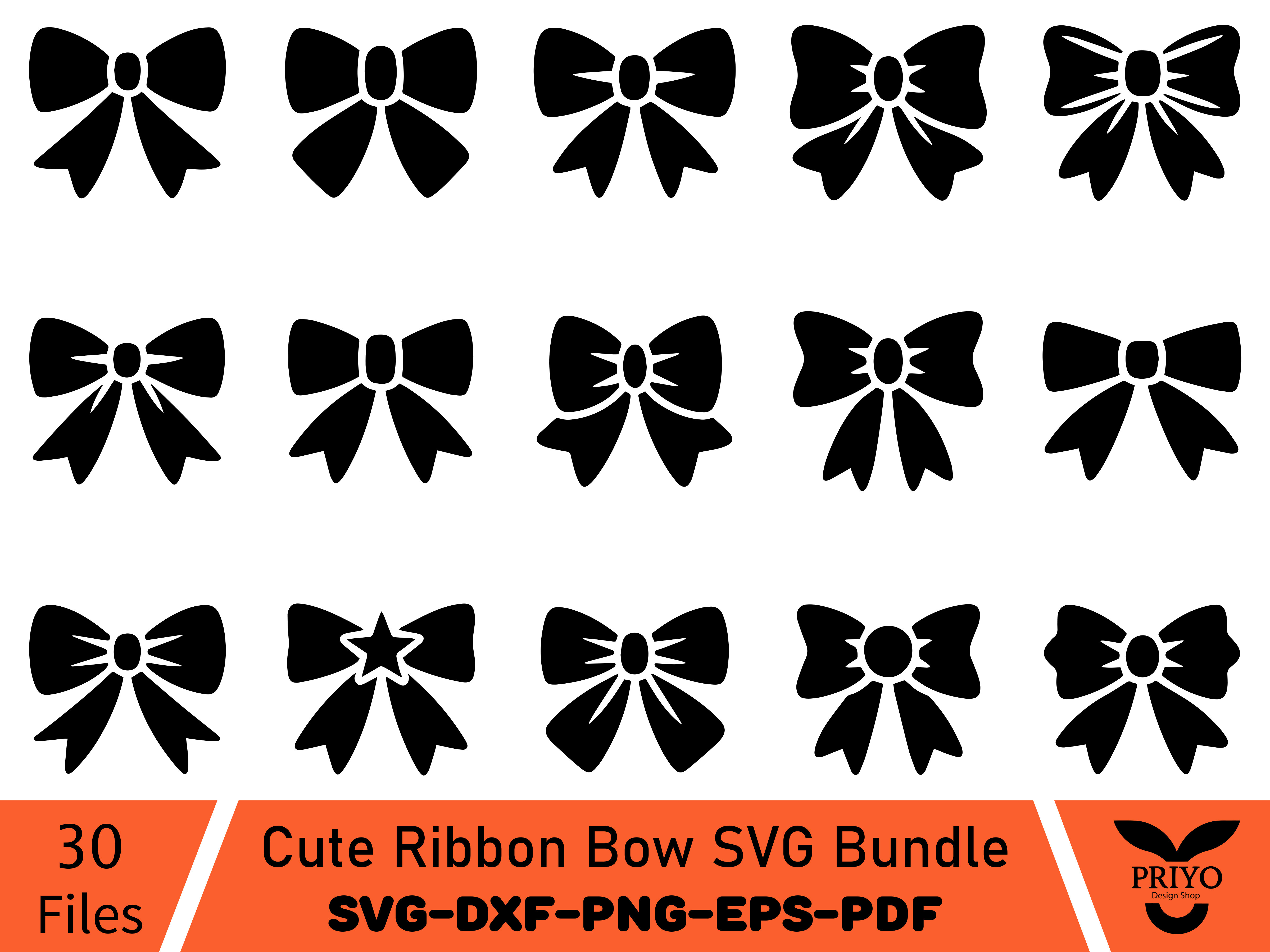 Cute Ribbon Bow SVG Bundle