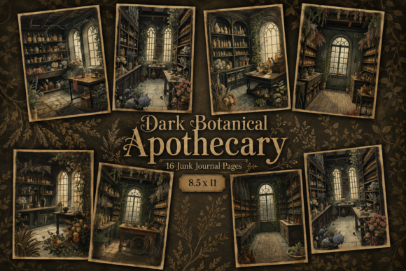 Dark Botanical Apothecary Digital Paper