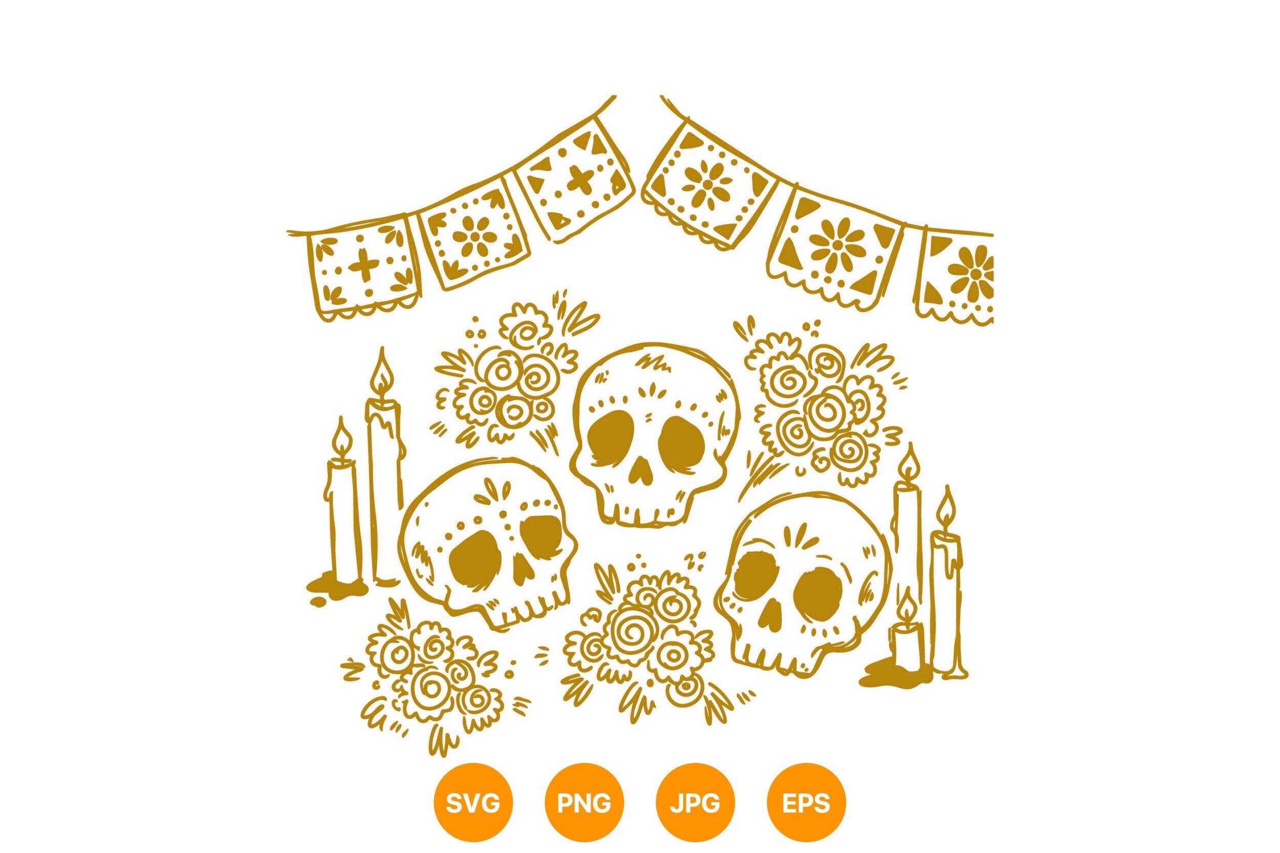 Day of the Dead Skull Garland