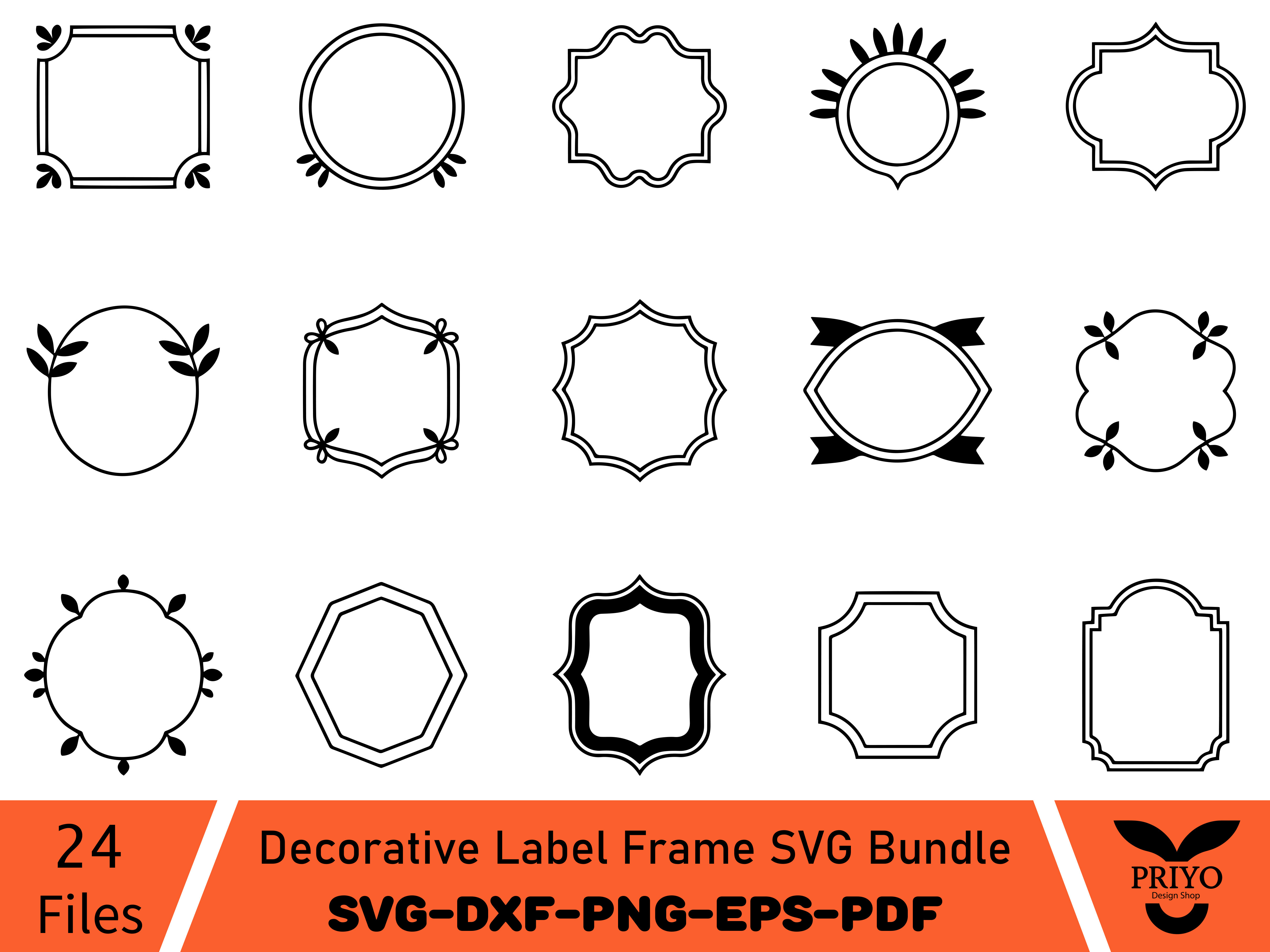 Decorative Label Frame SVG Bundle