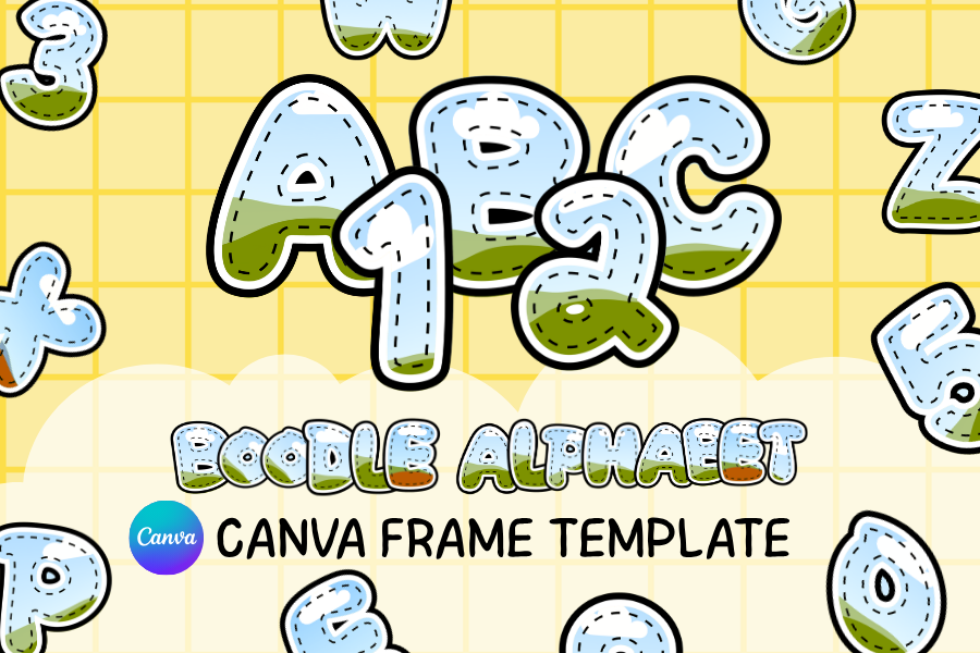 Doodle Alphabet Canva Frame Template