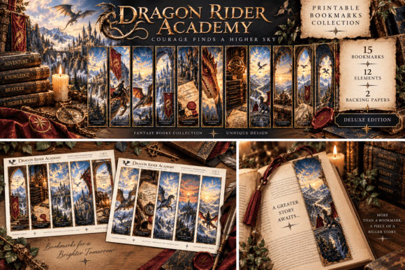 Dragon Rider Printable Bookmarks