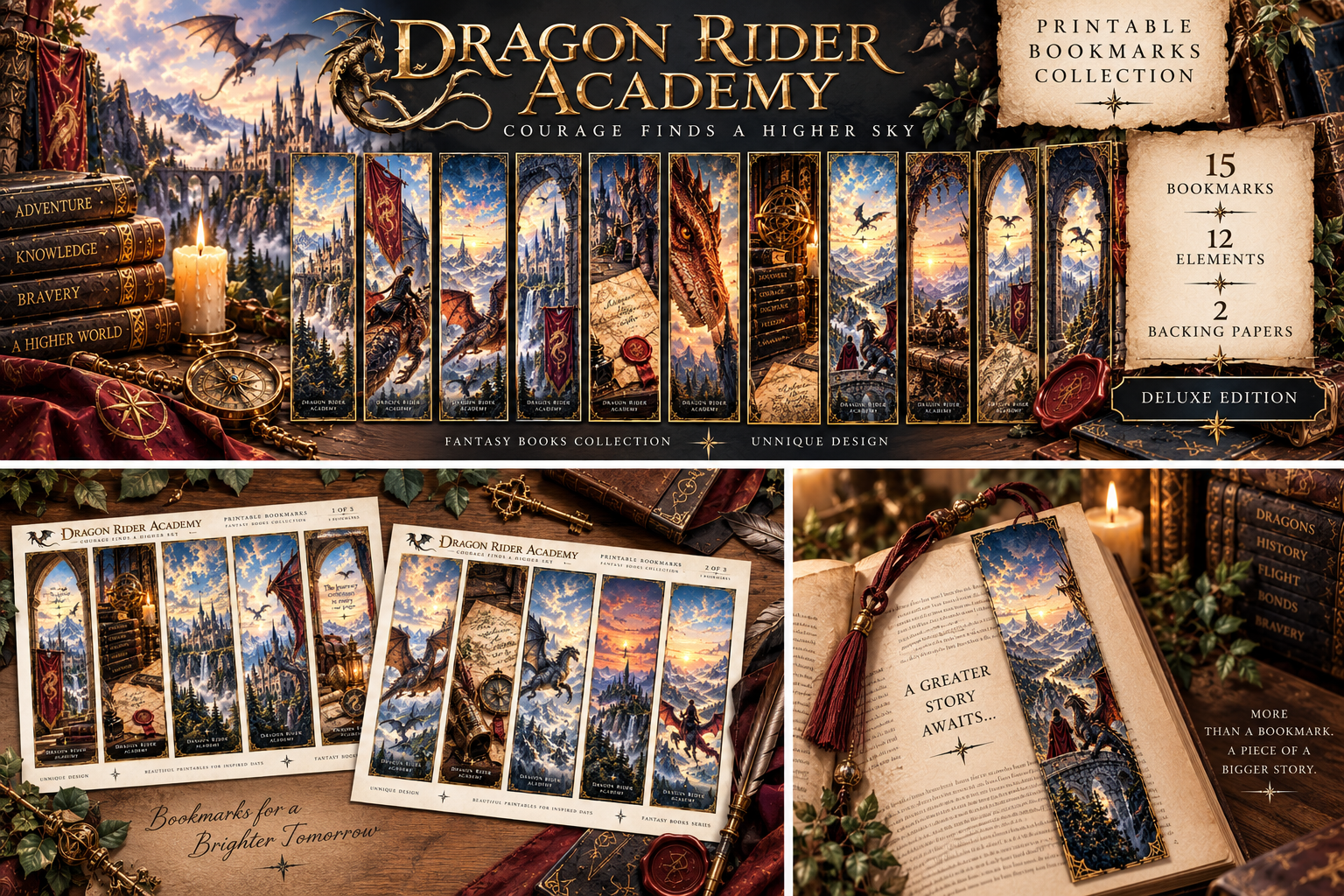 Dragon Rider Printable Bookmarks