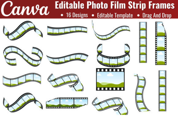 Editable Photo Film Strip Canva Frames