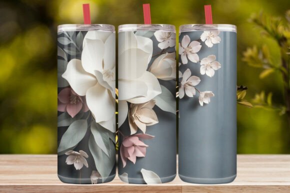 Elegant Dark Floral Tumbler Wrap