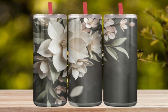 Elegant Dark Floral Tumbler Wrap