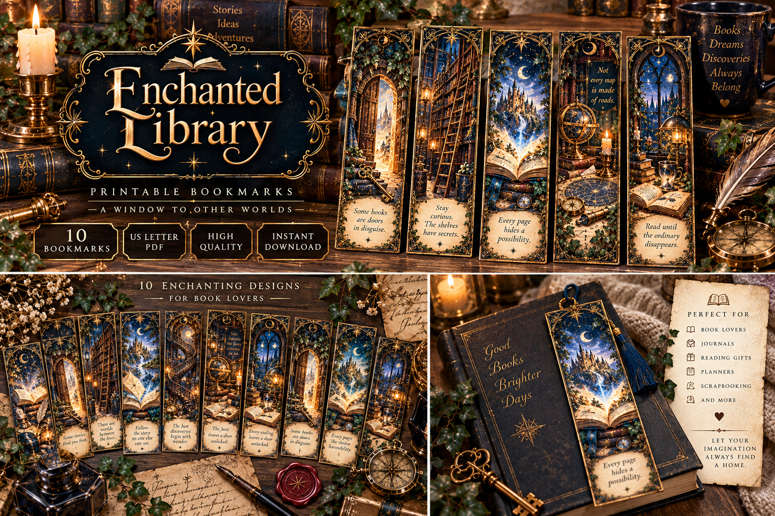 Enchanted Library Bookmarks Kit