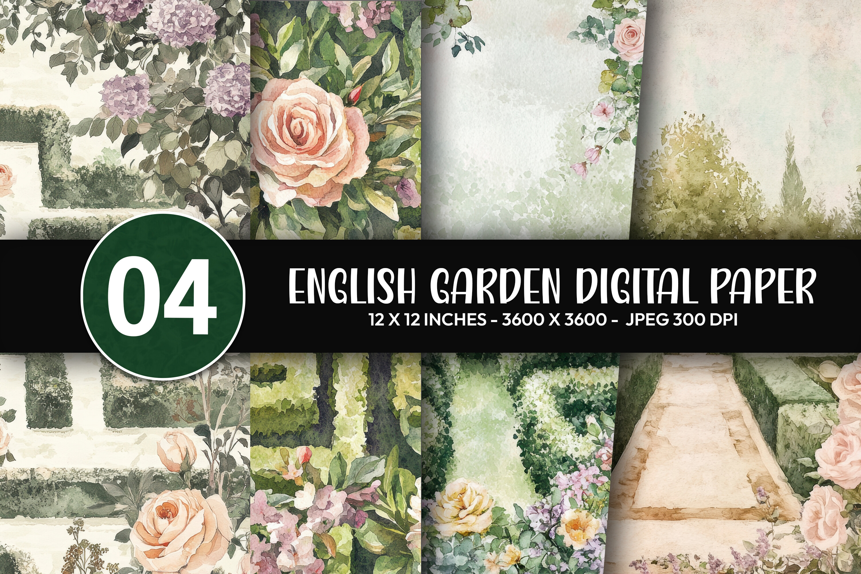 English Garden Digital Paper