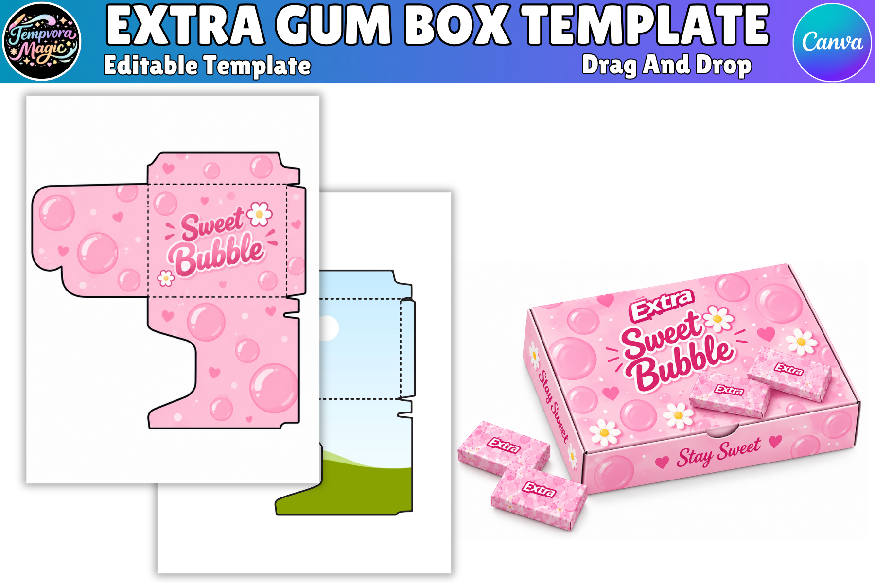 Extra Gum Box Canva Template