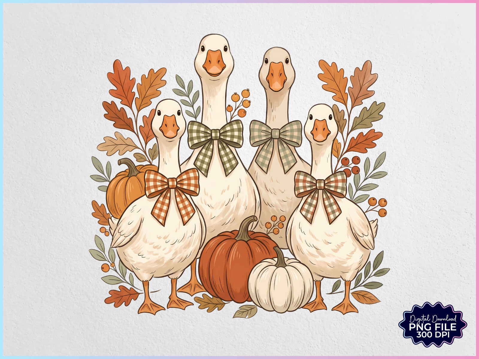 Fall Autumn Goose Bow PNG