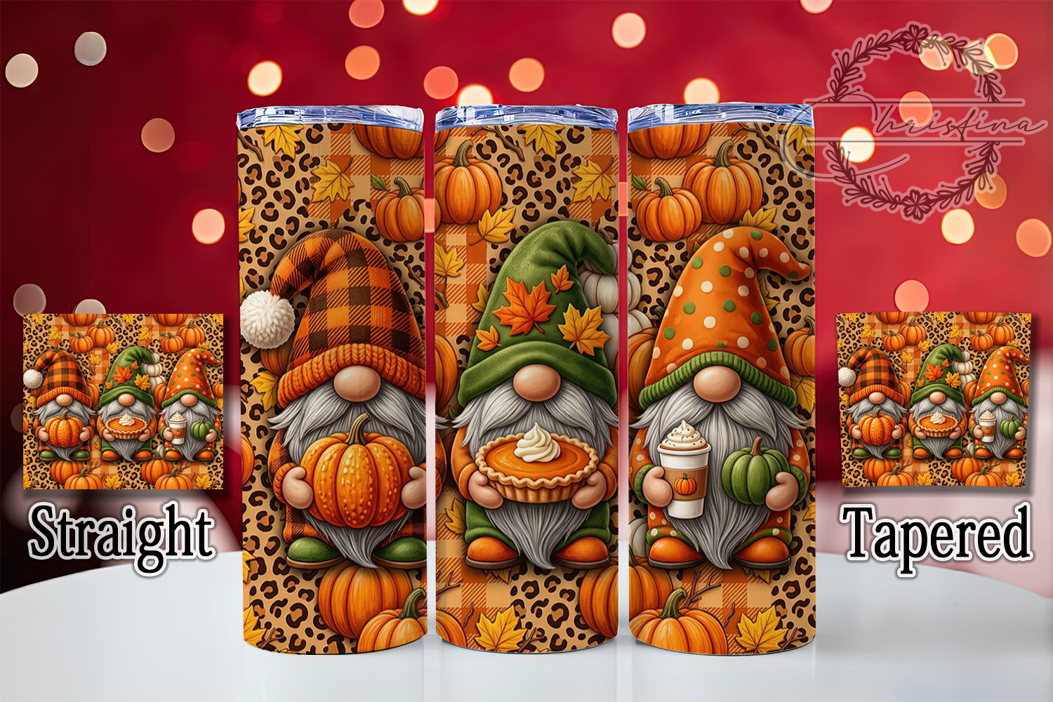 Fall Gnome Plaid 20oz Tumbler