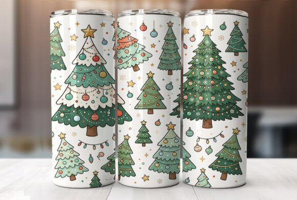 Festive Christmas Tree 20oz Tumbler Wrap