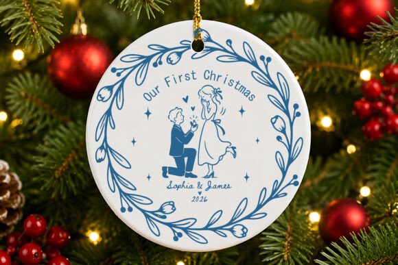 First Christmas Proposal Ornament PNG
