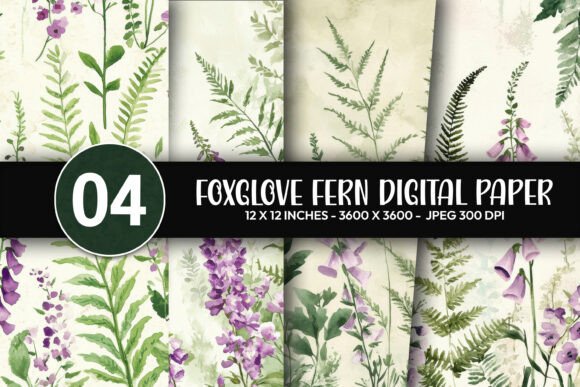 Foxglove Fern Digital Paper