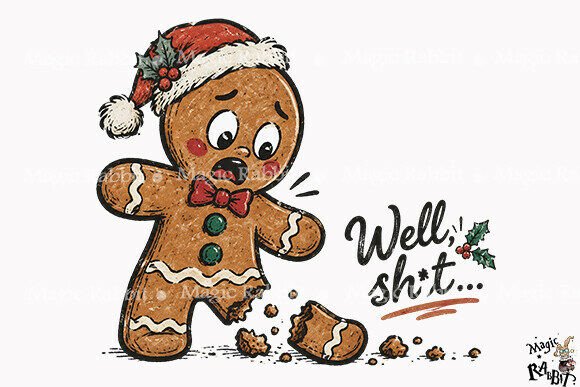 Funny Broken Gingerbread Man PNG
