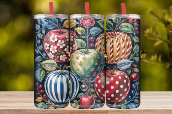 Gingham Farmhouse Apple Tumbler Wrap