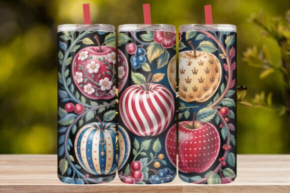 Gingham Farmhouse Apple Tumbler Wrap