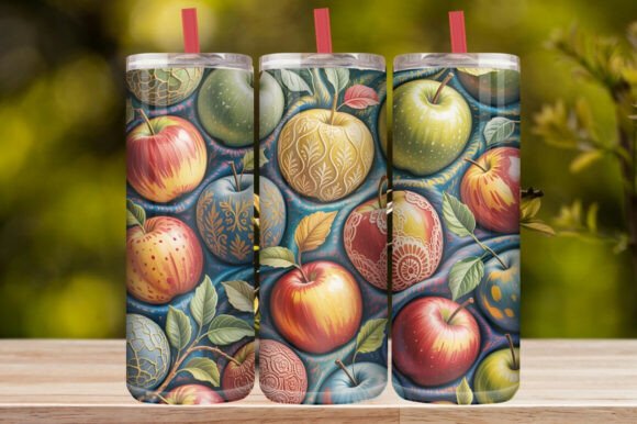 Gingham Farmhouse Apple Tumbler Wrap
