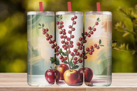Gingham Farmhouse Apple Tumbler Wrap