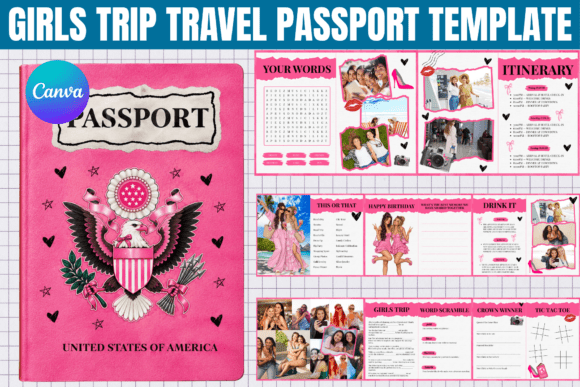 Girls Trip Travel Passport Template