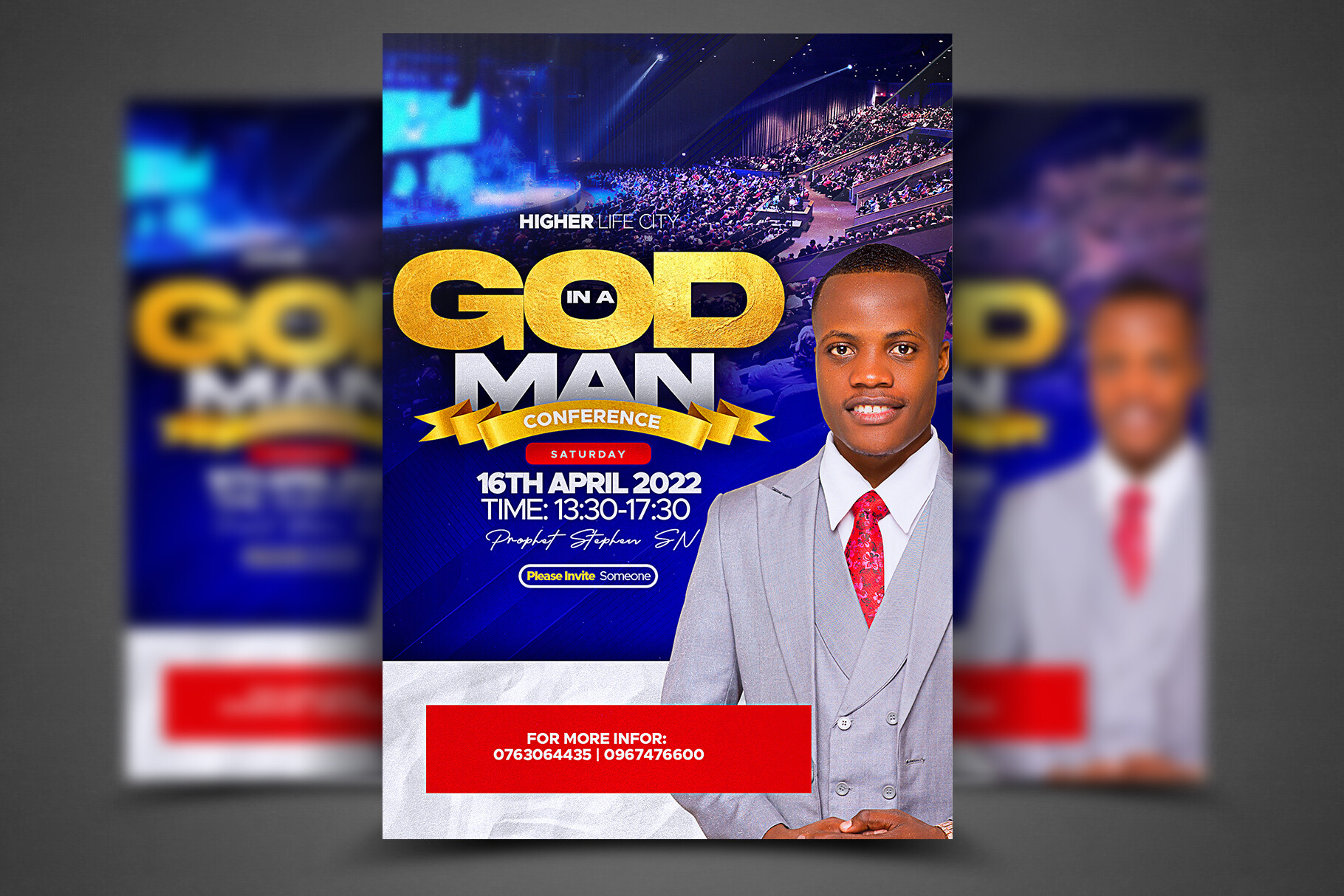 God in a Man Church Flyer Template PSD
