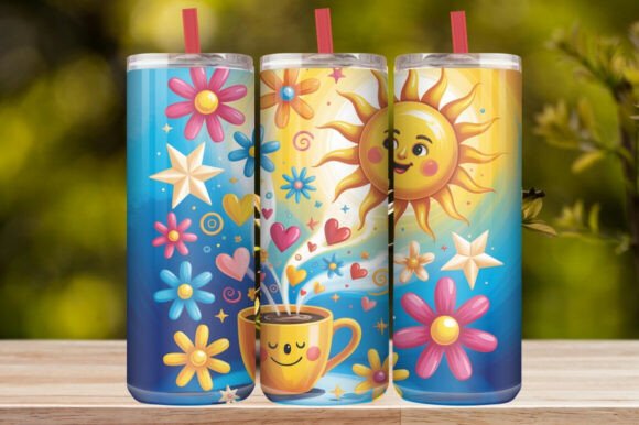 Good Morning Floral Coffee Tumbler Wrap