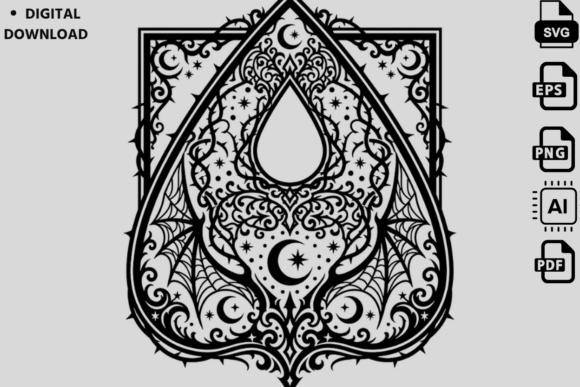Gothic Ouija Planchette SVG Witchy