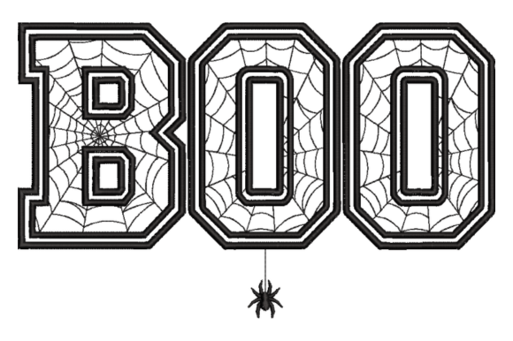 Halloween Boo Embroidery Design