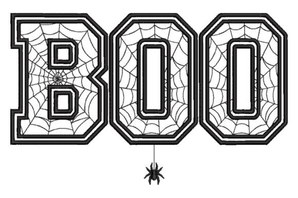 Halloween Boo Embroidery Design