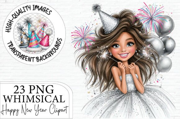 Happy New Year Clipart PNG Bundle