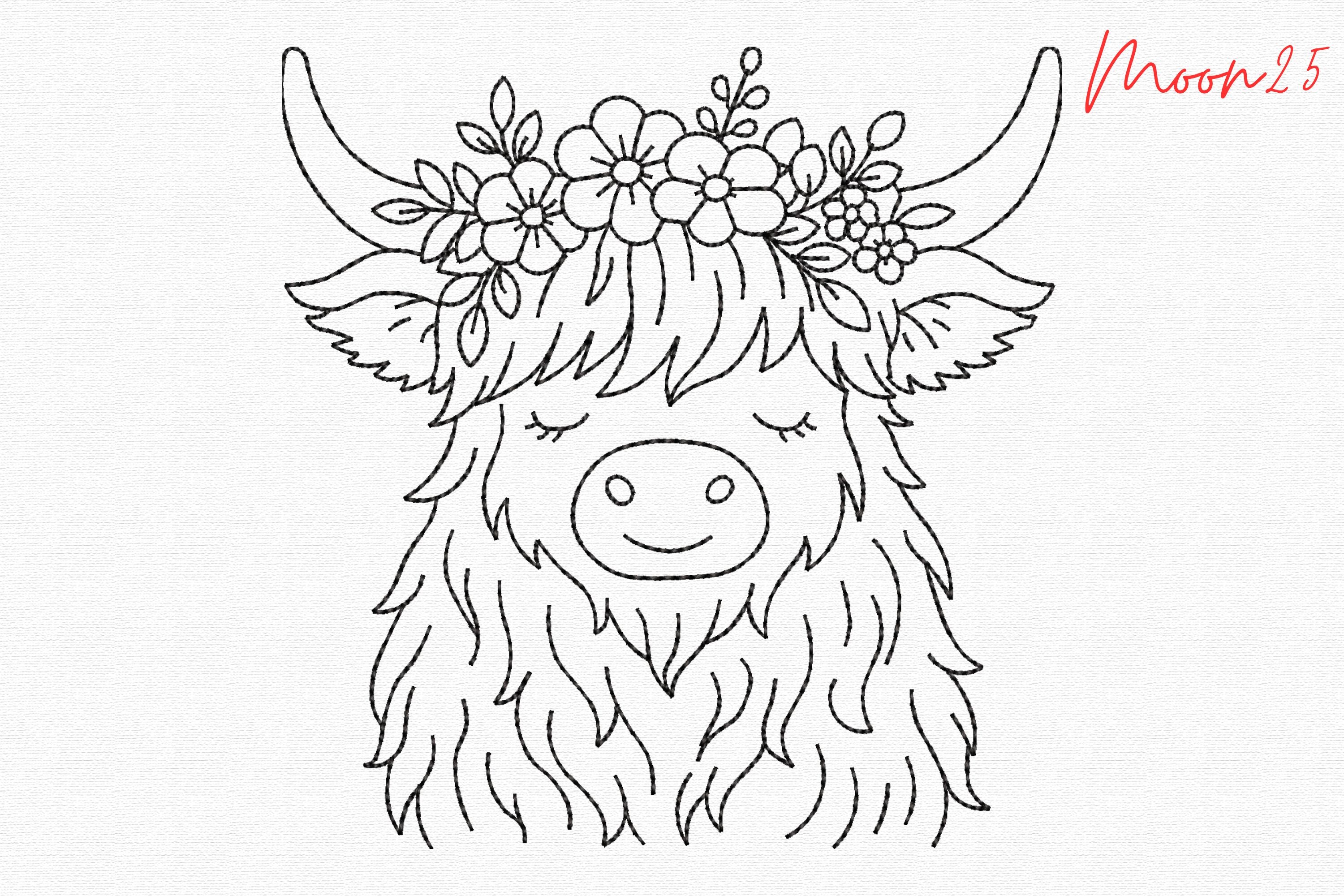 Kawaii Cow with Flower Crown