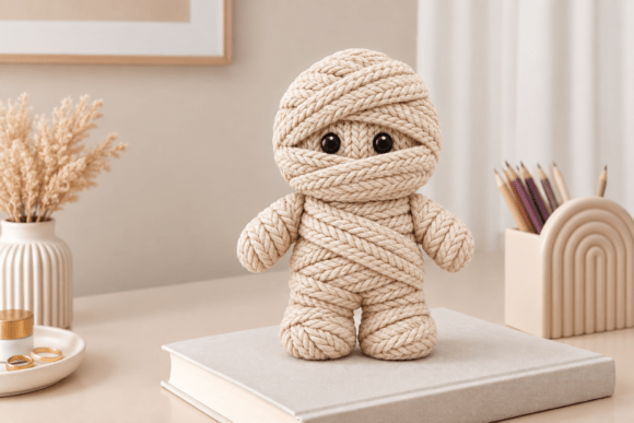 Knitted Mummy Doll Halloween STL – Cute 3D Print File for Spooky Season Décor - Image 2