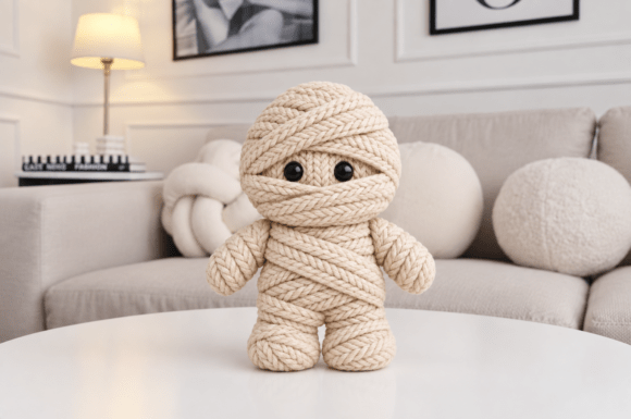 Knitted Mummy Doll Halloween STL – Cute 3D Print File for Spooky Season Décor - Image 3