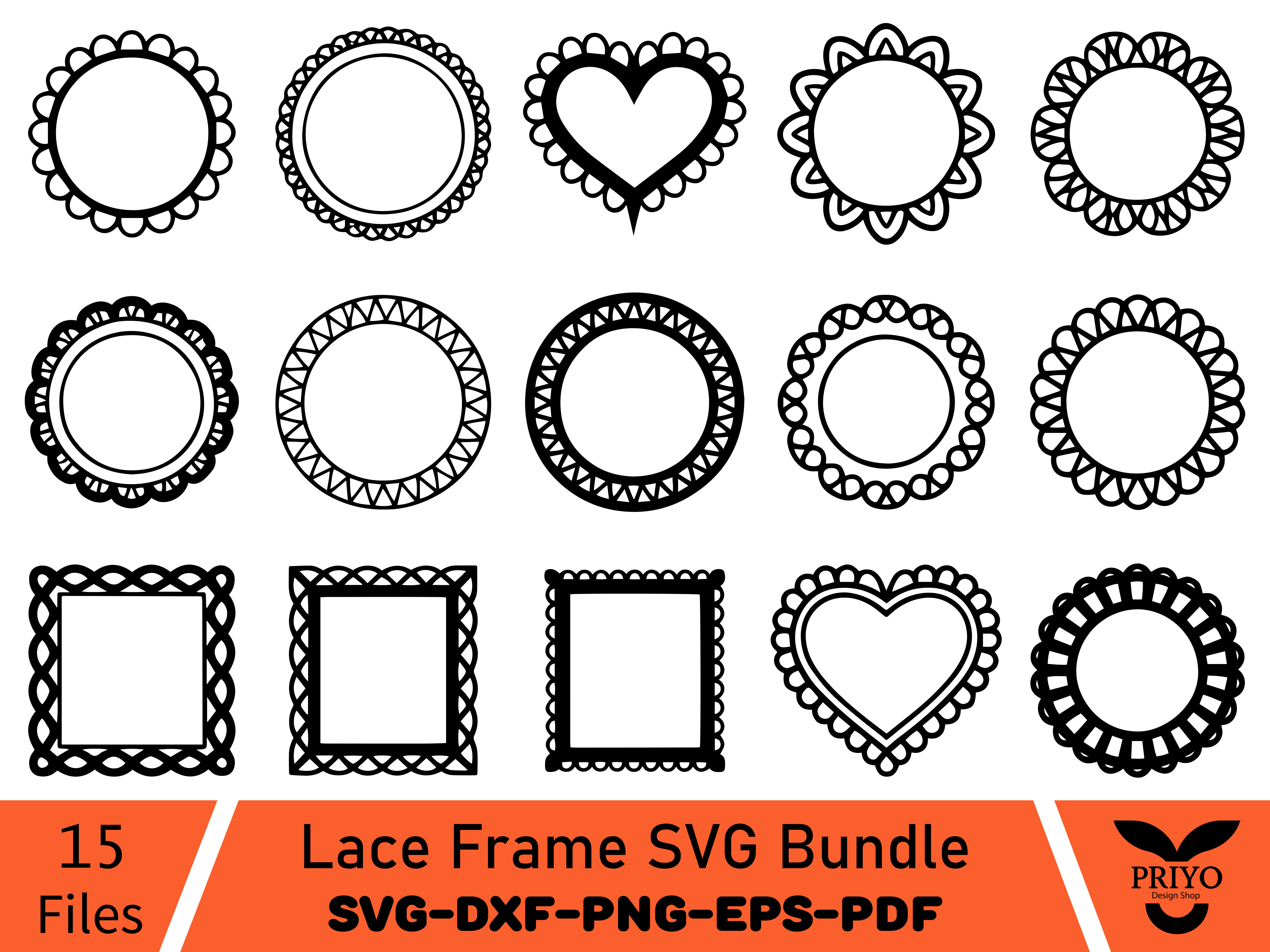 Lace Frame SVG Bundle