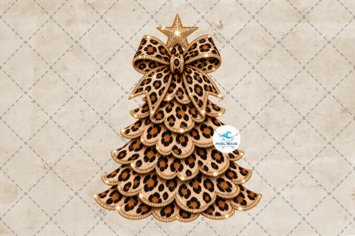 Leopard Coquette Christmas Tree Png