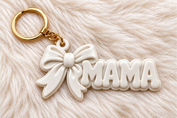 Mama Bow Keychain 3D STL File – Mother's Day Mom Gift 3D Print - Image 2