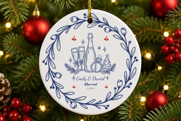 Married Couple Christmas Ornament PNG