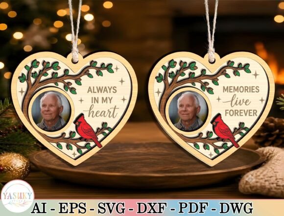 Memorial Xmas Ornament Laser Cut File