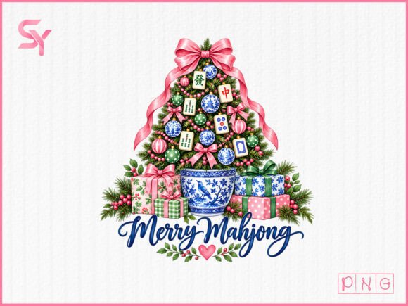 Merry Mahjong Christmas PNG