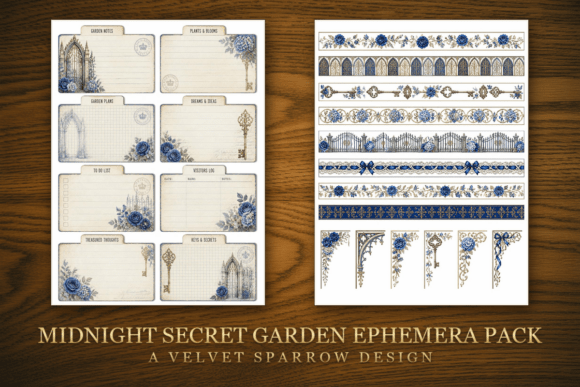Midnight Secret Garden Ephemera Pack