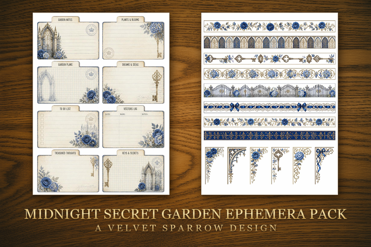 Midnight Secret Garden Ephemera Pack