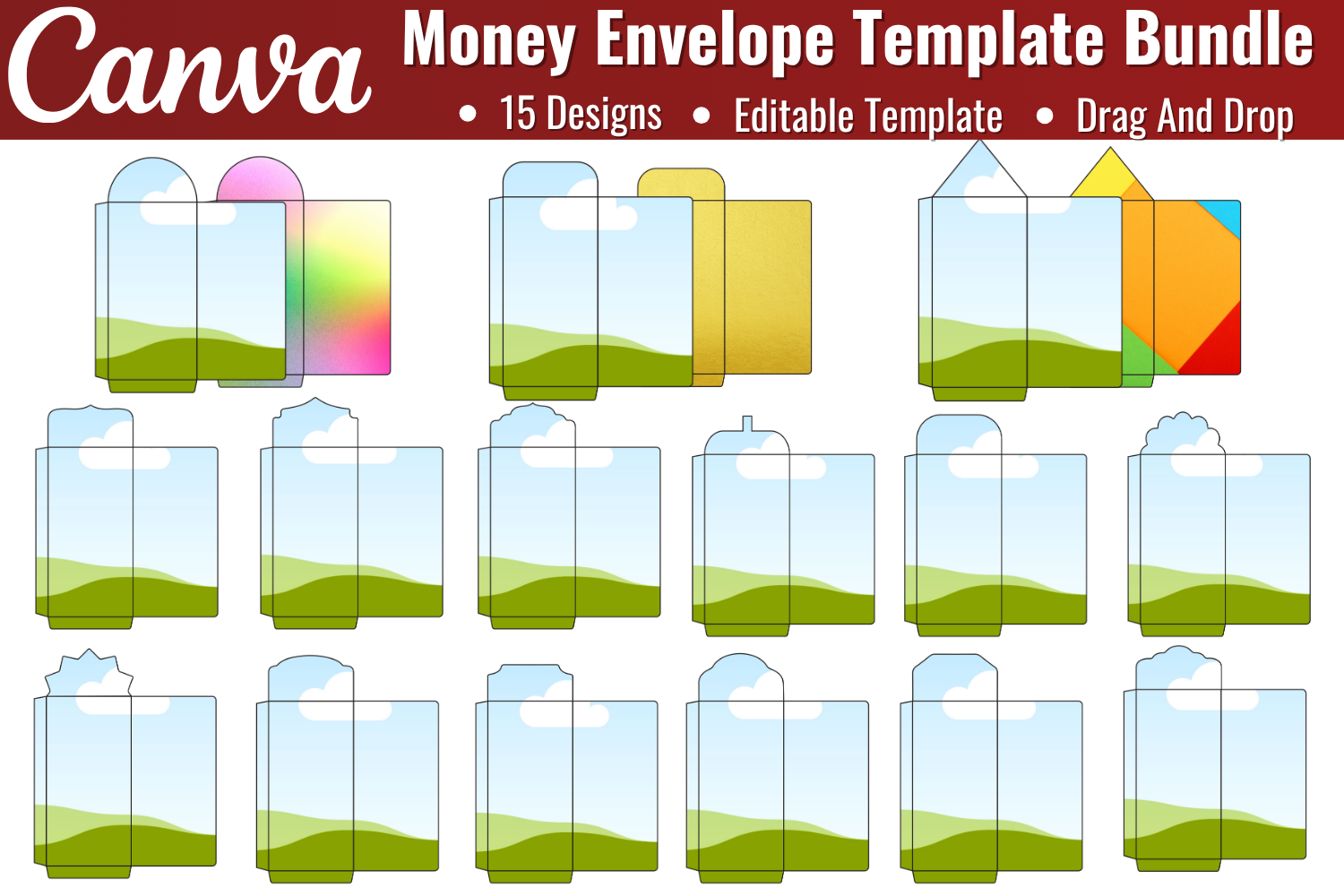 Money Envelope Template Canva Editable