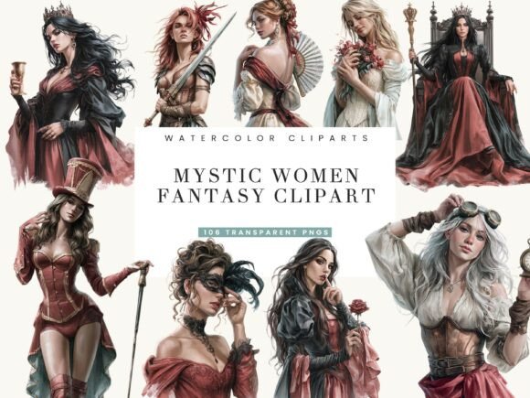 Mystic Women Fantasy Clipart Bundle