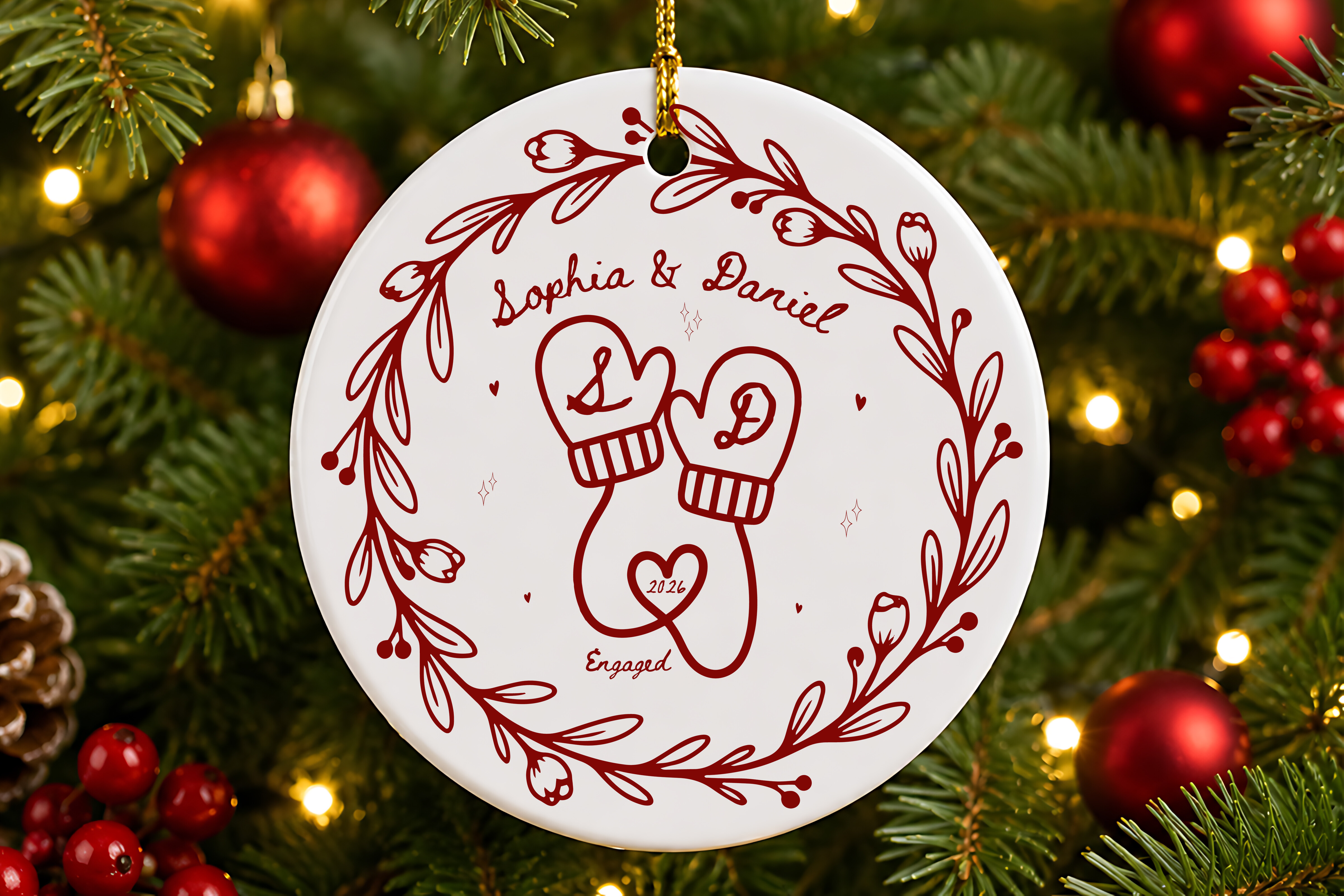 Newly Engaged Christmas Ornament PNG