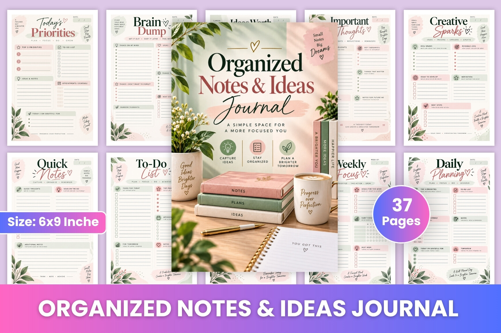 Organized Notes & Ideas Journal