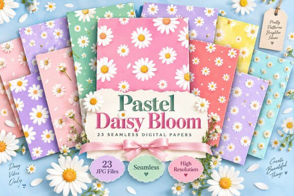 Pastel Daisy Bloom Digital Seamless
