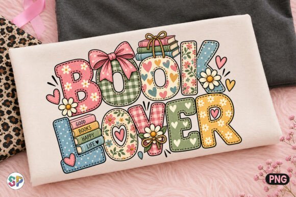 Patchwork Book Lover Reader PNG