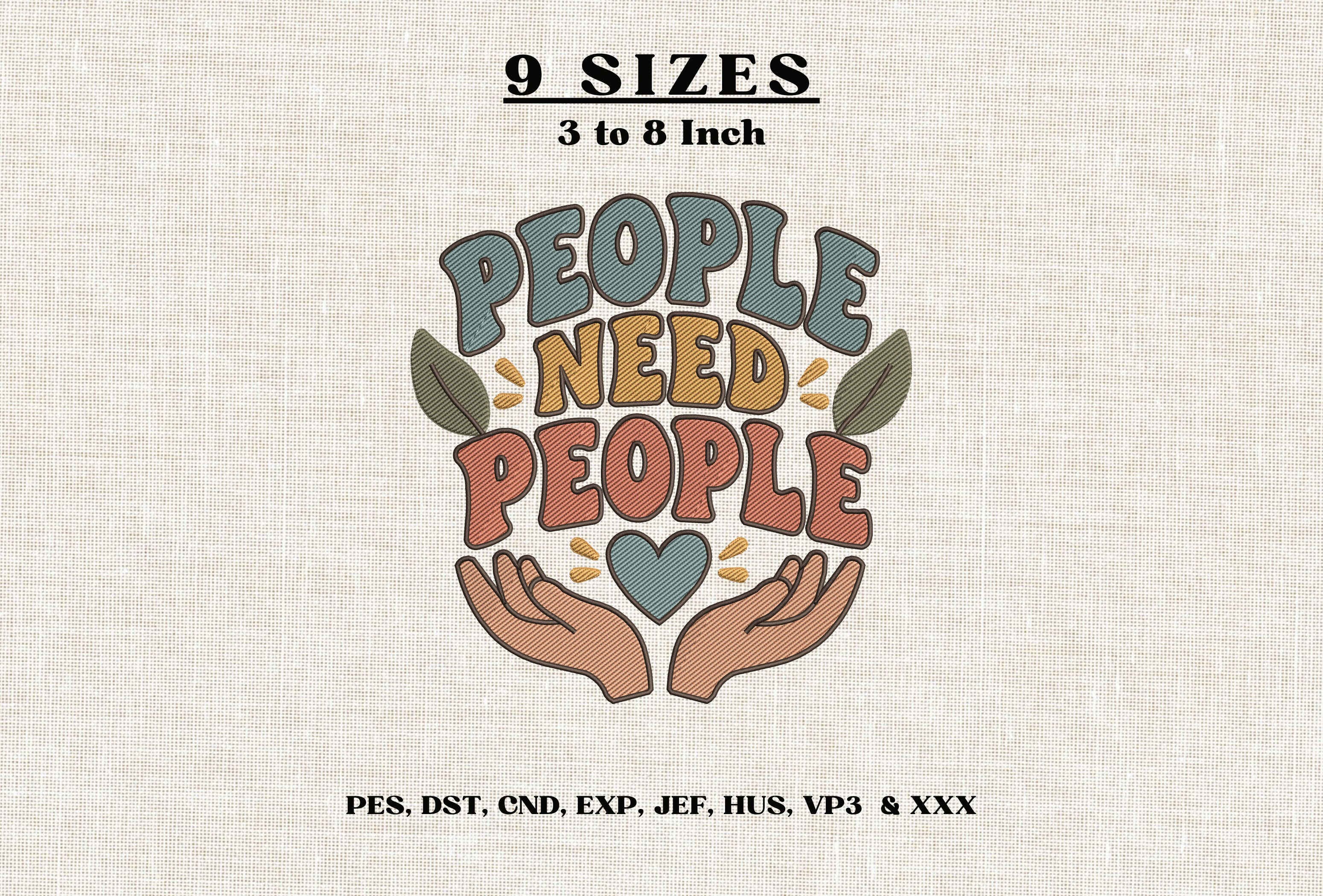 People Need People Embroidery Design DST