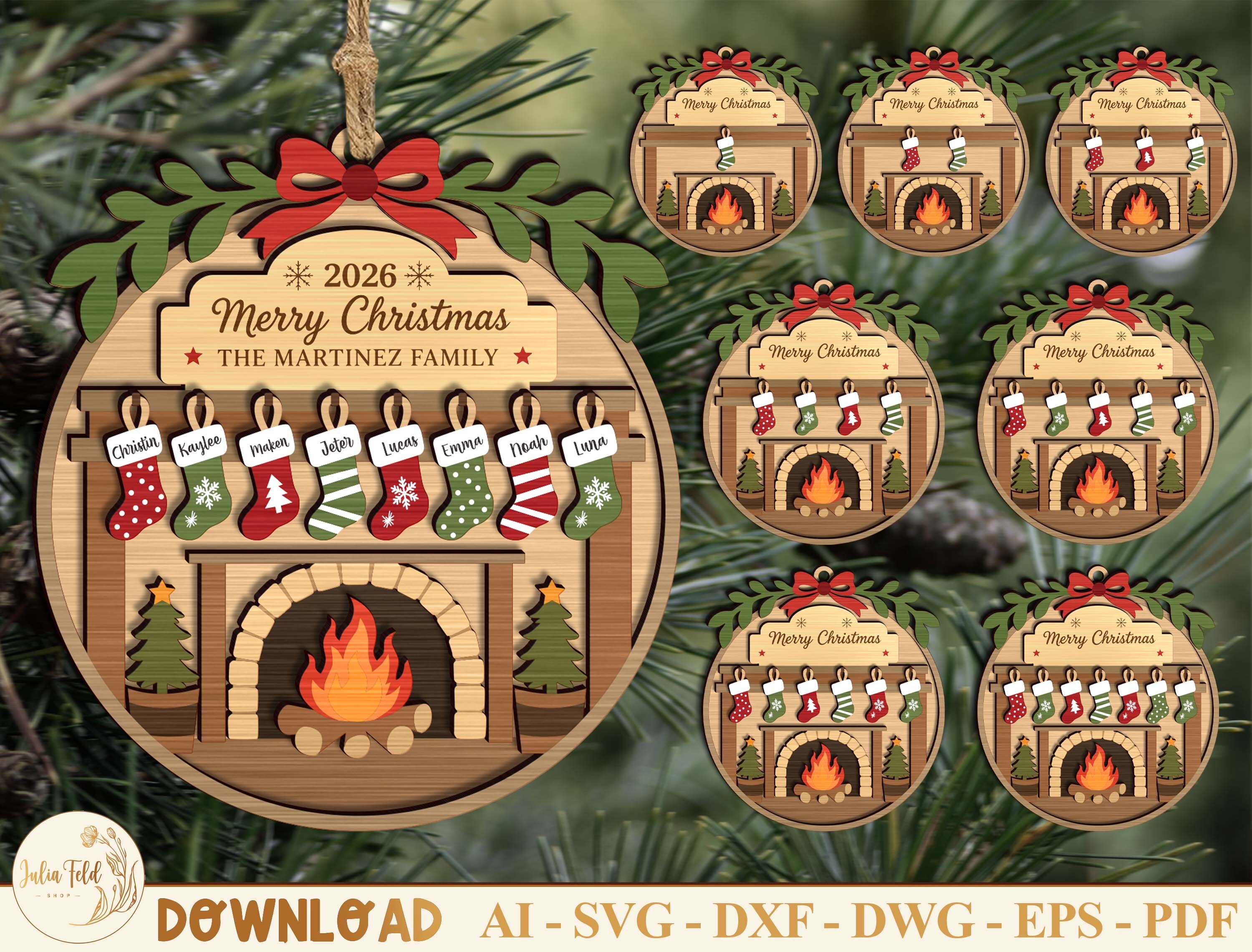 Personalized Christmas Ornament Svg