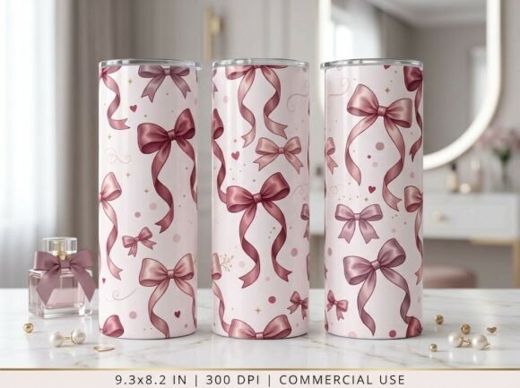 Pink Ribbon Aesthetic Tumbler Design